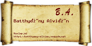 Batthyány Alvián névjegykártya